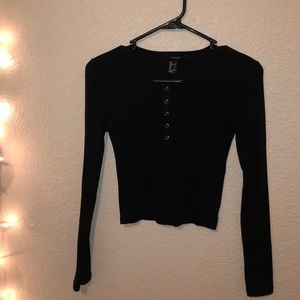 Forever 21 fitted long sleeve crop